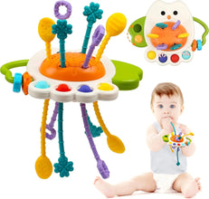 Baby Montessori Toys Pull String Sensory Toys Baby 6 12 Months Silicone Develop Teething Activity Toys for Kids Educational Toys - Limited time Finds