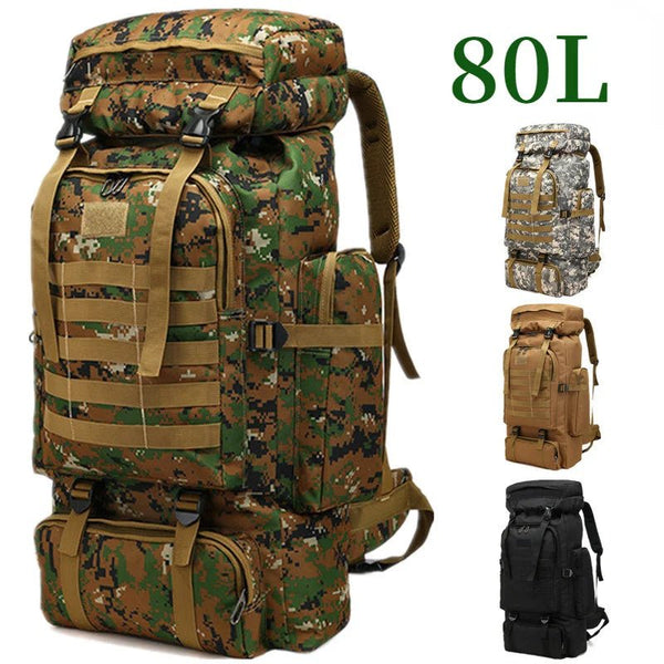 Men's 80L Large Hiking Mountaineering Backpack Climbing Hiking Backpack Camping Backpack Sport Outdoor Rucksack Bag - Limited time Finds