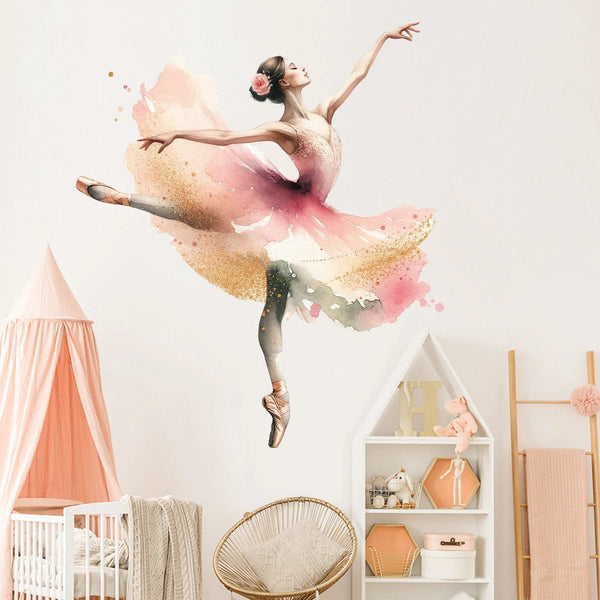 Watercolor Dancer Beautiful Wall Stickers Decoration for Bedroom Girls Gift Wall Art Home Decore Living Room Wall Decals Nursery - Limited time Finds