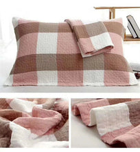 NEW 100% Cotton 3 Layers Thick Gauze Pillows Towel Classical Big Plaid Pillows Towel Super Soft Bedding Sets Pure Cotton Pillows - Limited time Finds