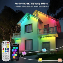 Home Background Lighting Permanent Outdoor Lights Smart RGBIC Eaves LED Lights Festival Flashing Lighting Fairy String - Limited time Finds