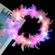 LED Feather Wreath Crown Headband Light Up Feather Headband Luminous Headdress Perfect for Parties & Festivals - Limited time Finds