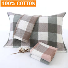 NEW 100% Cotton 3 Layers Thick Gauze Pillows Towel Classical Big Plaid Pillows Towel Super Soft Bedding Sets Pure Cotton Pillows - Limited time Finds