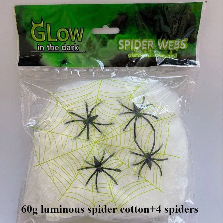 Luminous Spider Web & Fake Spiders - Limited time Finds