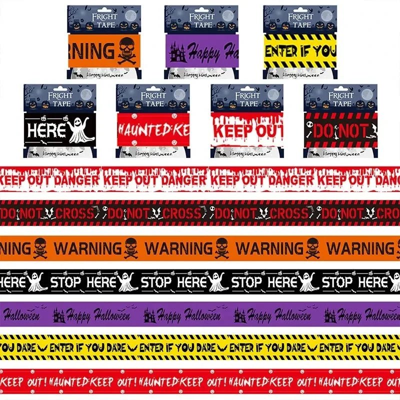 Skull Head Warning Tape Halloween Prop - Limited time Finds