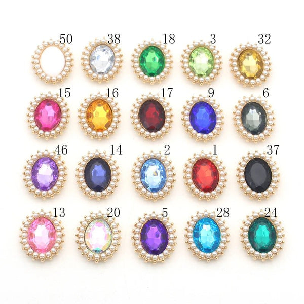 10Pcs 17 * 20mm Oval Pearl Alloy Flower Tray Accessories Diy Wedding Dress Hair Accessories Bow Decoration Accessories - Limited time Finds