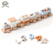 Wooden Train Birthday Toy Montessori Toys Baby Educational Toys Wooden Trolley Baby Learning Toys Number Of Wood Baby's Toys - Limited time Finds