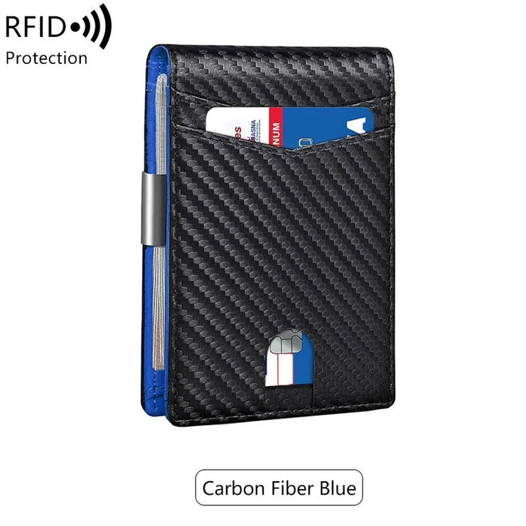 Minimalist men's RFID blocking multi - functional ultra - thin 12 - card wallet, front pocket bi - fold solid color portable card holder - Limited time Finds