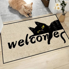 1Pc Cat Pattern Welcome Mat Dirt Resistant Indoor Outdoor Floor Rug Washable Home Decore Carpet Bedroom Bathroom Kitchen Balcony - Limited time Finds