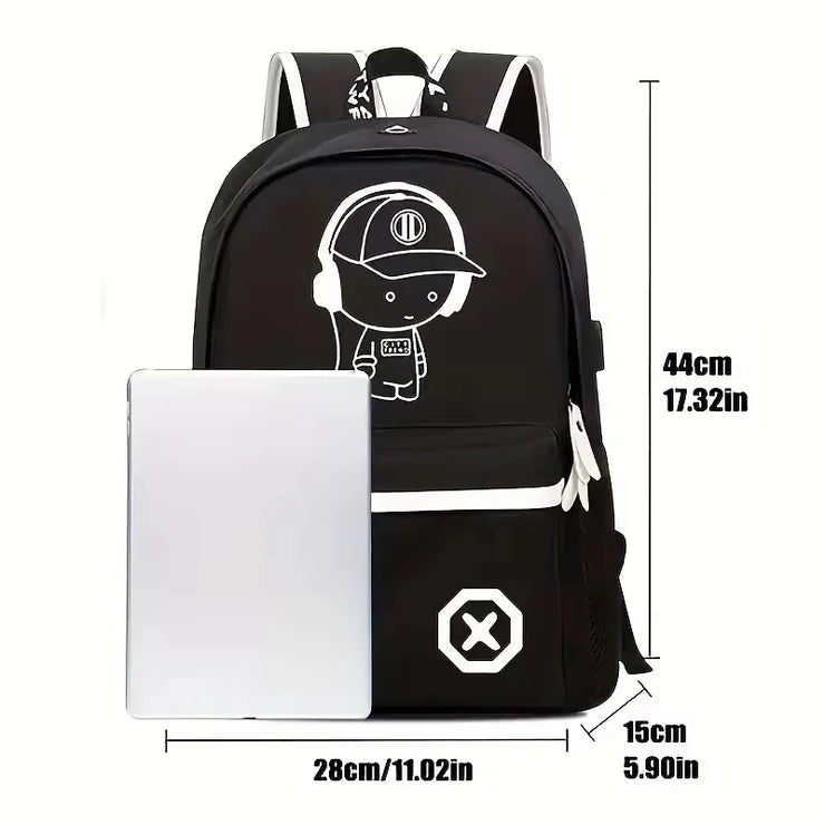 Anime Luminous School Backpack with USB Charging - Limited time Finds