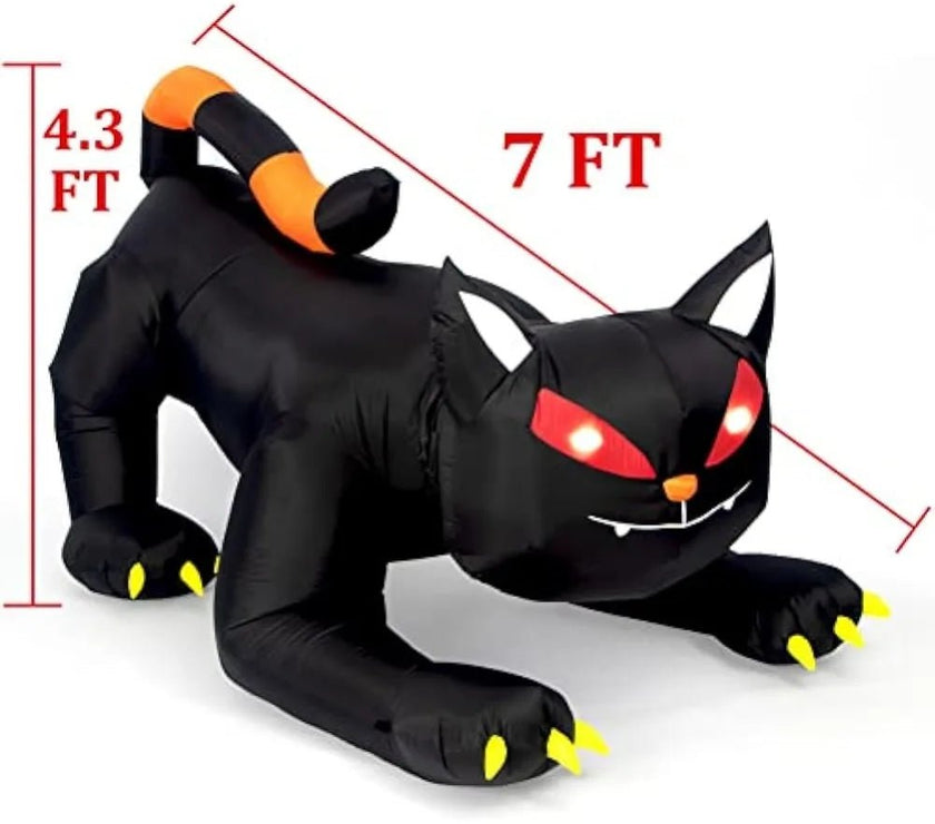 7FT Black Cat Halloween Inflatable Decoration - Limited time Finds