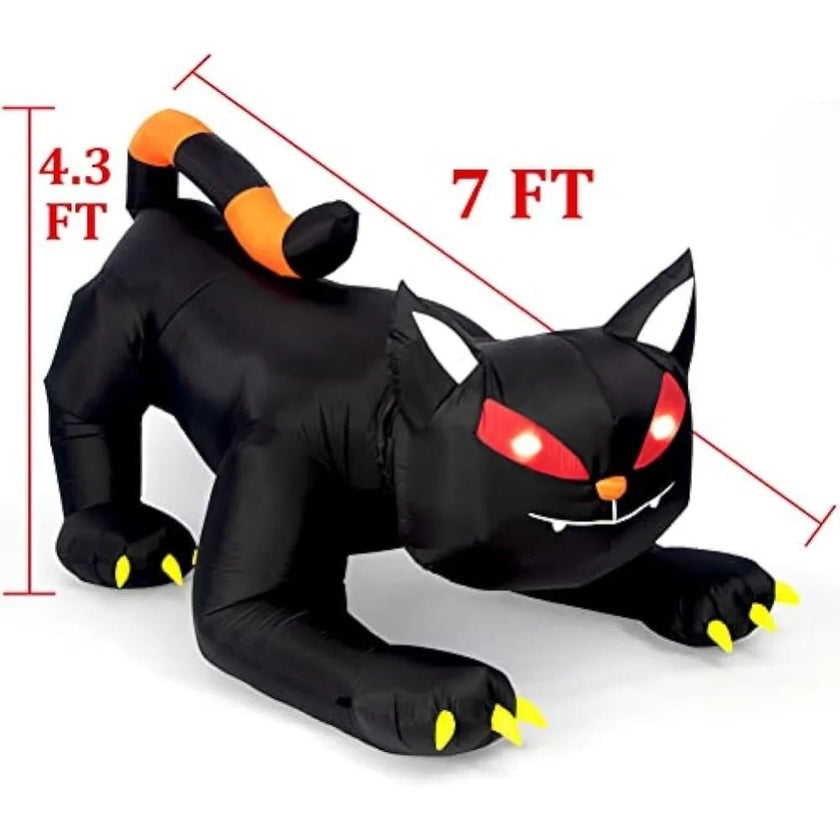 7FT Black Cat Halloween Inflatable Decoration - Limited time Finds