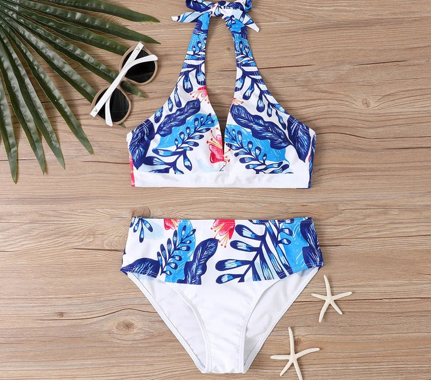 Women Summer Swimsuit Two Piece Set Beachwear Swim Suit Female Sexy Vintage Bathing Suit Bikini New Design Printing Swimwear - Limited time Finds