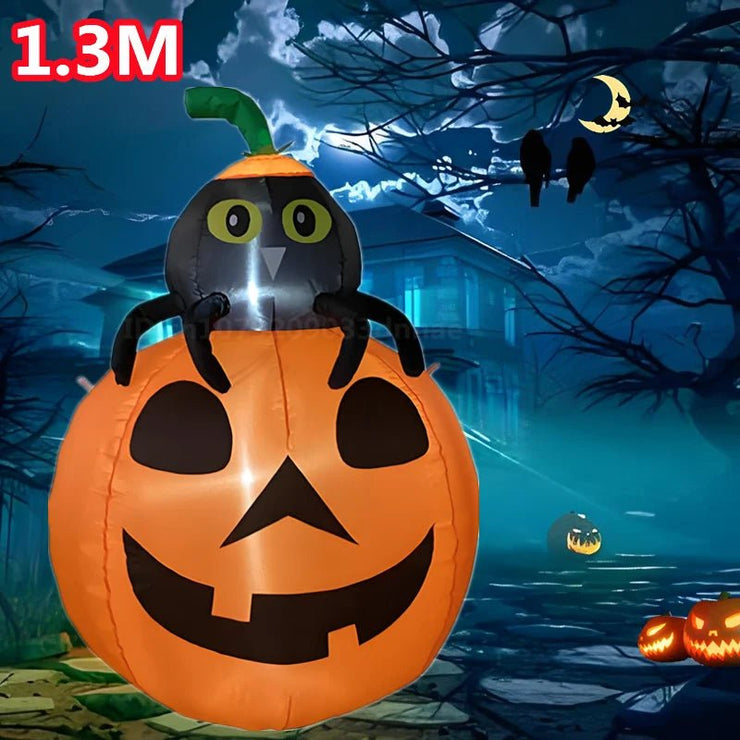 Large Halloween Inflatable Cat & Pumpkin with LED Lights - Limited time Finds