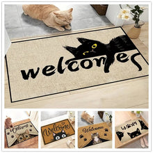 1Pc Cat Pattern Welcome Mat Dirt Resistant Indoor Outdoor Floor Rug Washable Home Decore Carpet Bedroom Bathroom Kitchen Balcony - Limited time Finds