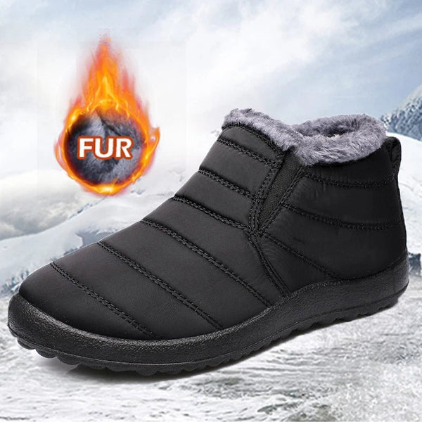 Snow Warm Boots Men Flat Sneakers Winter Men's Comfortable Men Shoes Couple Waterproof Ankle Boots Footwear Men's Work Shoes - Limited time Finds