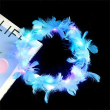 LED Feather Wreath Crown Headband Light Up Feather Headband Luminous Headdress Perfect for Parties & Festivals - Limited time Finds