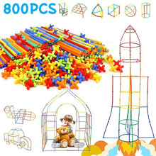 STEM Construction Toys 800 Pieces Straw Toys Plastic Indoor and Outdoor Toys Building Blocks Toys Educational Montessori Toy - Limited time Finds