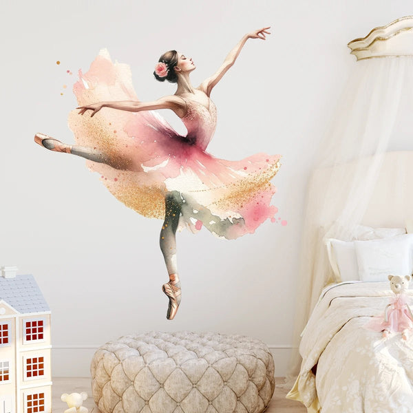 Watercolor Dancer Beautiful Wall Stickers Decoration for Bedroom Girls Gift Wall Art Home Decore Living Room Wall Decals Nursery - Limited time Finds