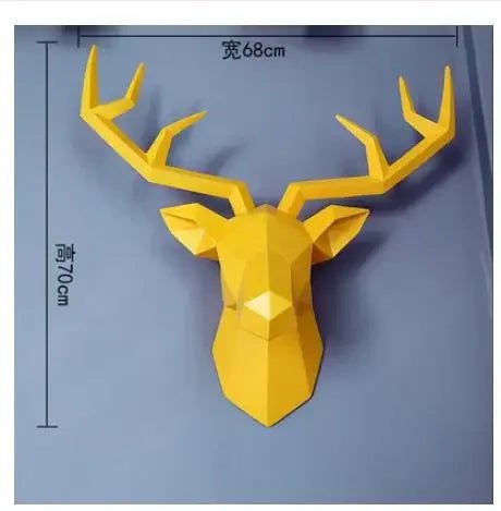 Large Size 4 Color Geometry 3D Animal Deer Head Wall Decoration Resin Skull Decor Creative Modern Art Hanging Statue Decore - Limited time Finds