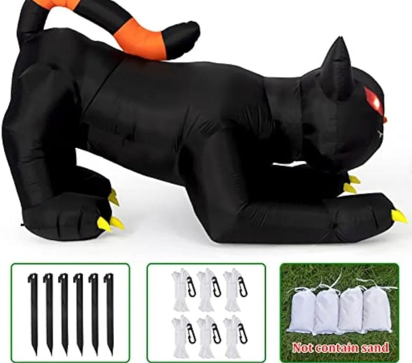 7FT Black Cat Halloween Inflatable Decoration - Limited time Finds