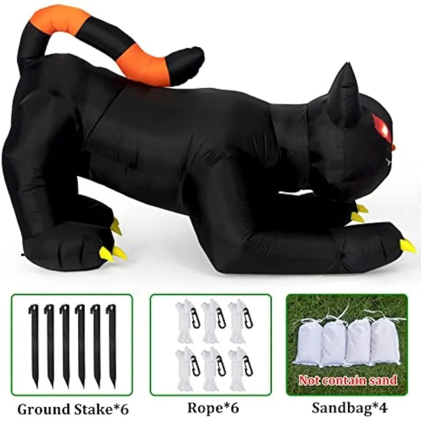 7FT Black Cat Halloween Inflatable Decoration - Limited time Finds