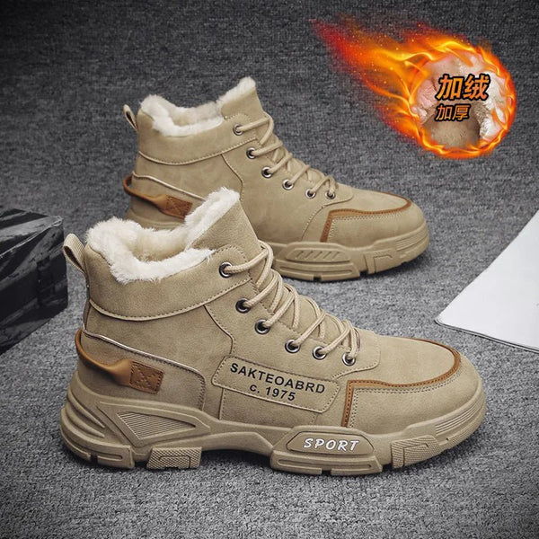 Men Boots Men's Winter Shoes Fashion Snow Boots Shoes Plus Size Winter Sneakers Ankle Men Shoes Winter Boots Black Blue Footwear - Limited time Finds