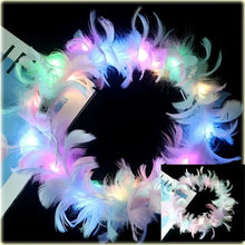 LED Feather Wreath Crown Headband Light Up Feather Headband Luminous Headdress Perfect for Parties & Festivals - Limited time Finds