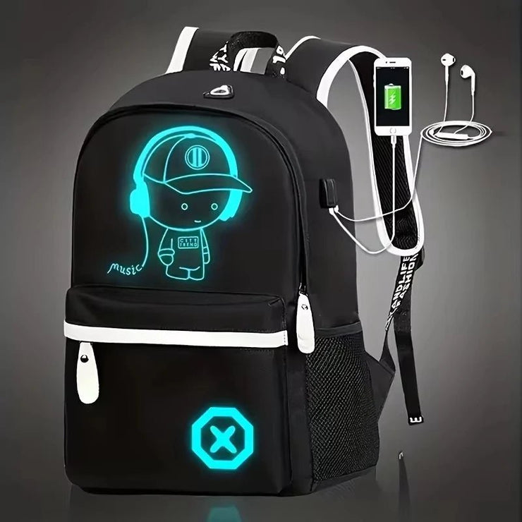 Anime Luminous School Backpack with USB Charging - Limited time Finds