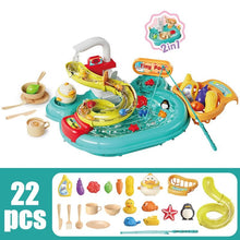 Children Puzzle Pretend Play Toys Dishwashing Basin Toys Gift Kitchen Interactive Toys 2 - in - 1 Slide Fishing Montessori Toys - Limited time Finds