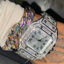 Hip Hop Iced Out Square Sparkling Quartz Watches Men Women Bling Full Rhinestone Fashion Rapper Watches High Quality Jewelry - Limited time Finds