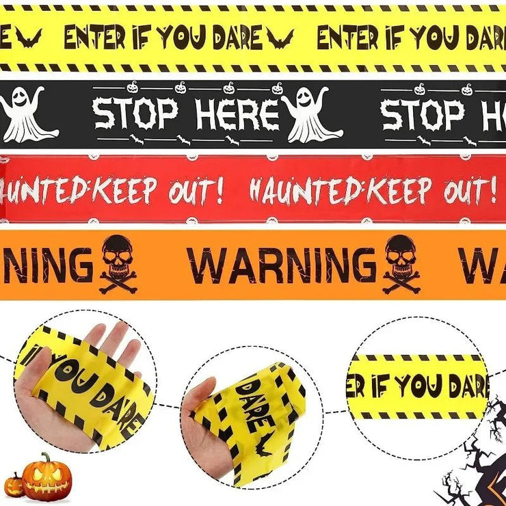 Skull Head Warning Tape Halloween Prop - Limited time Finds