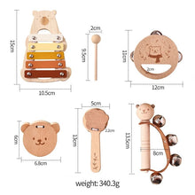 5pc Set Montessori Toys Baby Music Toys Musical Instrument Wooden Educational Toys Baby 0 3 Years Toys Bear Xylophone toys Gifts - Limited time Finds