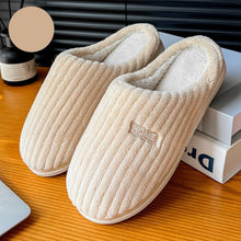 Solid Color Simple Cotton Slippers Winter Non - slip Home Warm Plush Slippers Household Indoor Couple Women's House Shoes - Limited time Finds