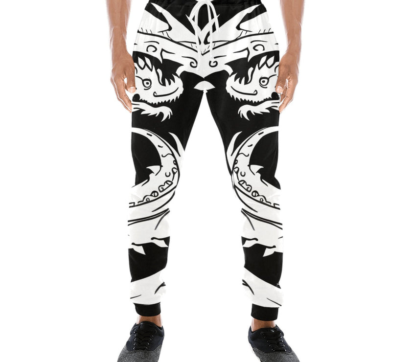 Casual Baggy Slacks Dragon print