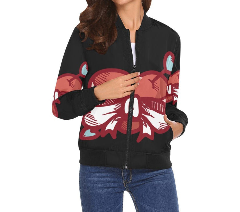 All Over Print Bomber Jacket for Women - Limited time Finds