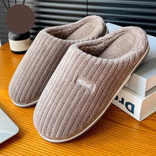 Solid Color Simple Cotton Slippers Winter Non - slip Home Warm Plush Slippers Household Indoor Couple Women's House Shoes - Limited time Finds