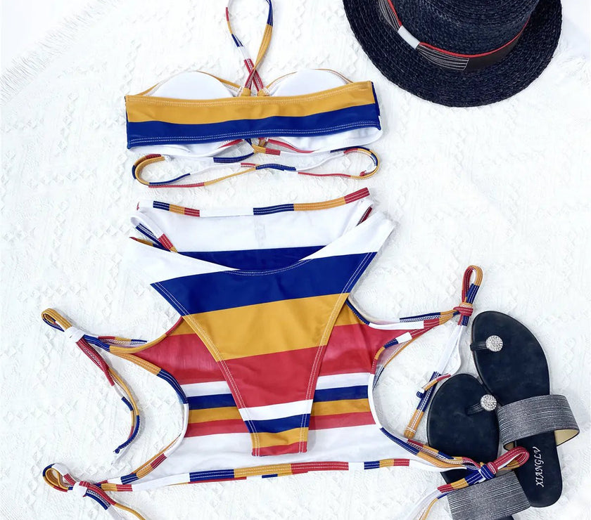 Striped String Swimsuit - Limited time Finds