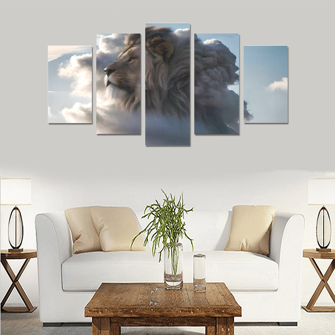 Lion Canvas Wall Art Prints (No Frame) 5-Pieces/Set A