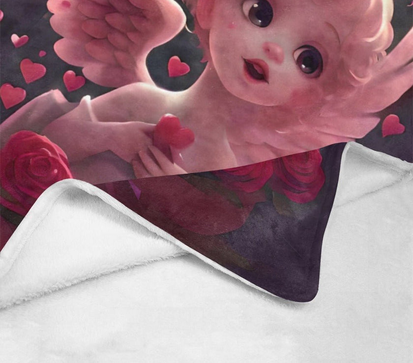 Ultra-Soft Micro Fleece Blanket 60" X 80" Cupid theme (Made In USA) - Limited time Finds