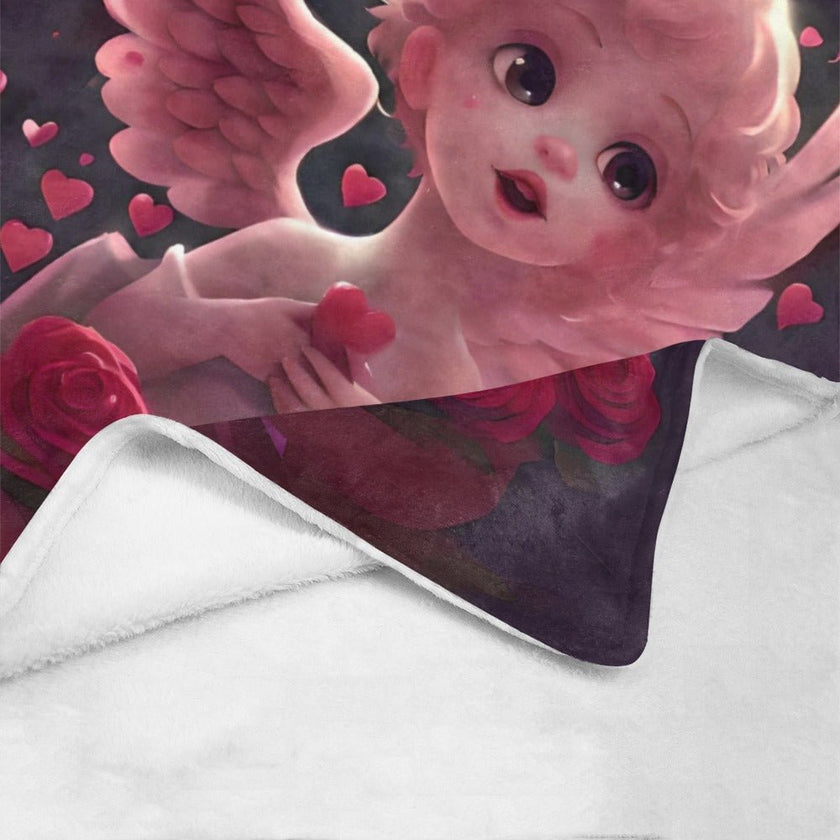 Ultra-Soft Micro Fleece Blanket 60" X 80" Cupid theme (Made In USA) - Limited time Finds