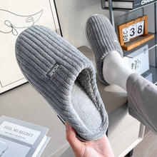 Solid Color Simple Cotton Slippers Winter Non - slip Home Warm Plush Slippers Household Indoor Couple Women's House Shoes - Limited time Finds