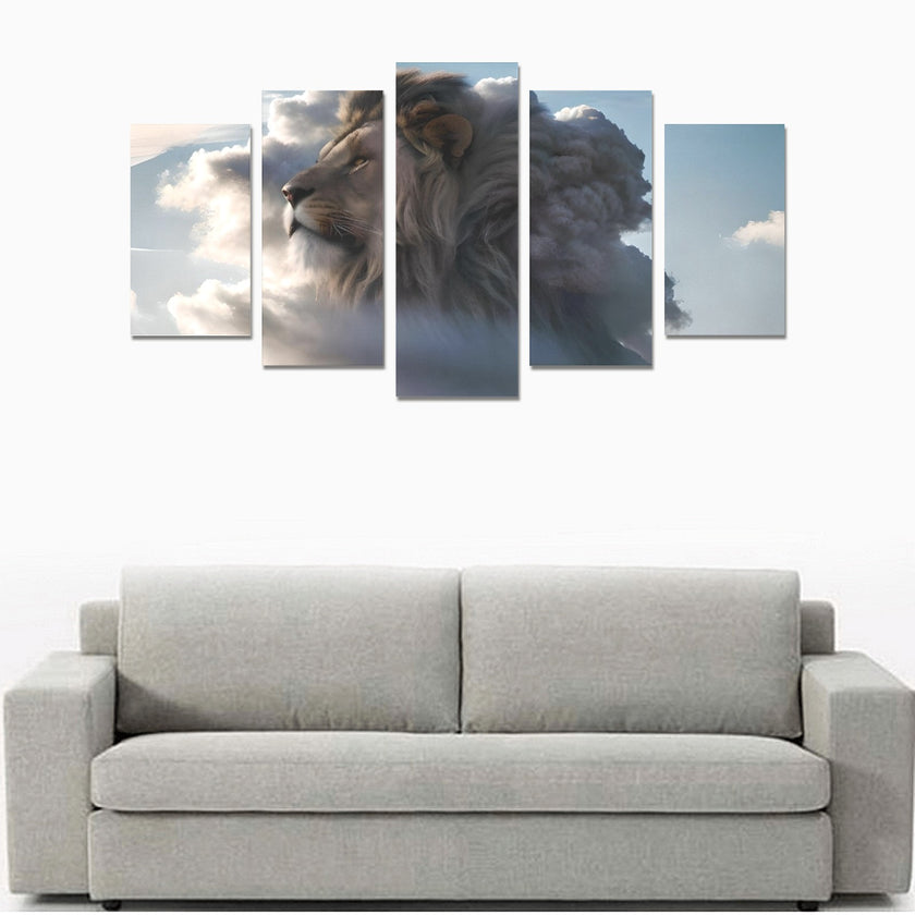 Lion Canvas Wall Art Prints (No Frame) 5-Pieces/Set A