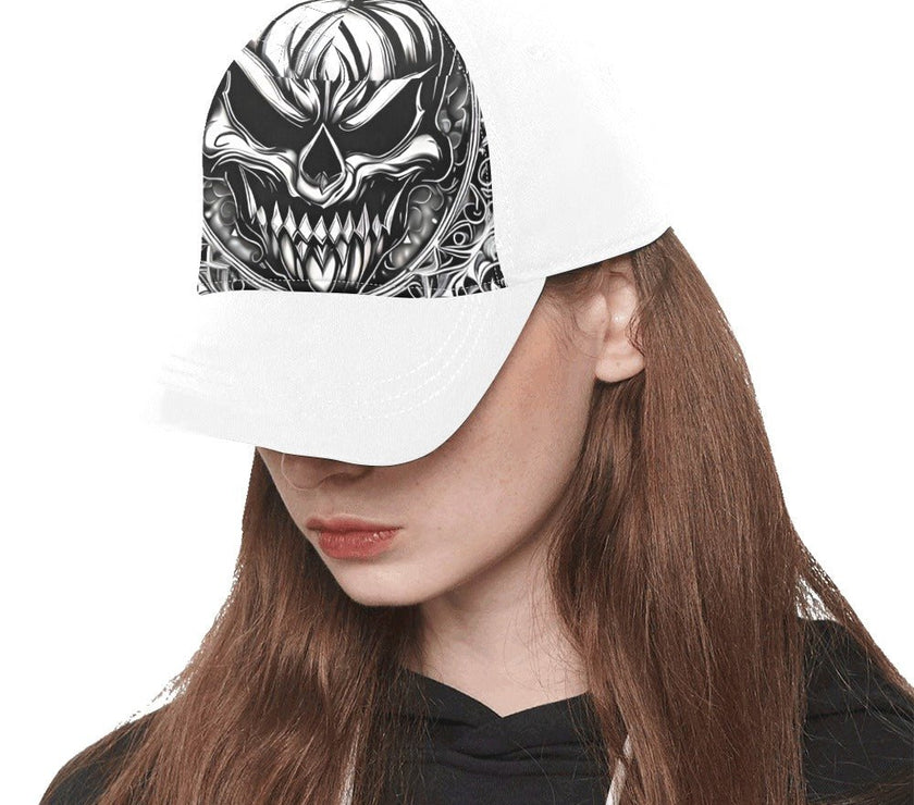 Snapback Hat Black/White Skull Face - Limited time Finds