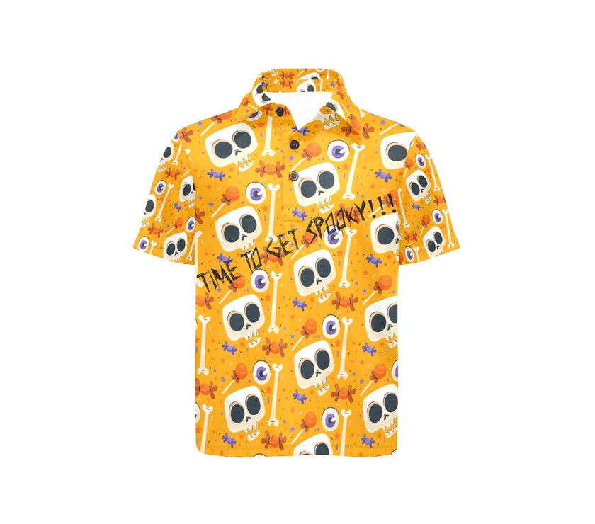 Big Girls' Polo Shirt Halloween skull candy - Limited time Finds