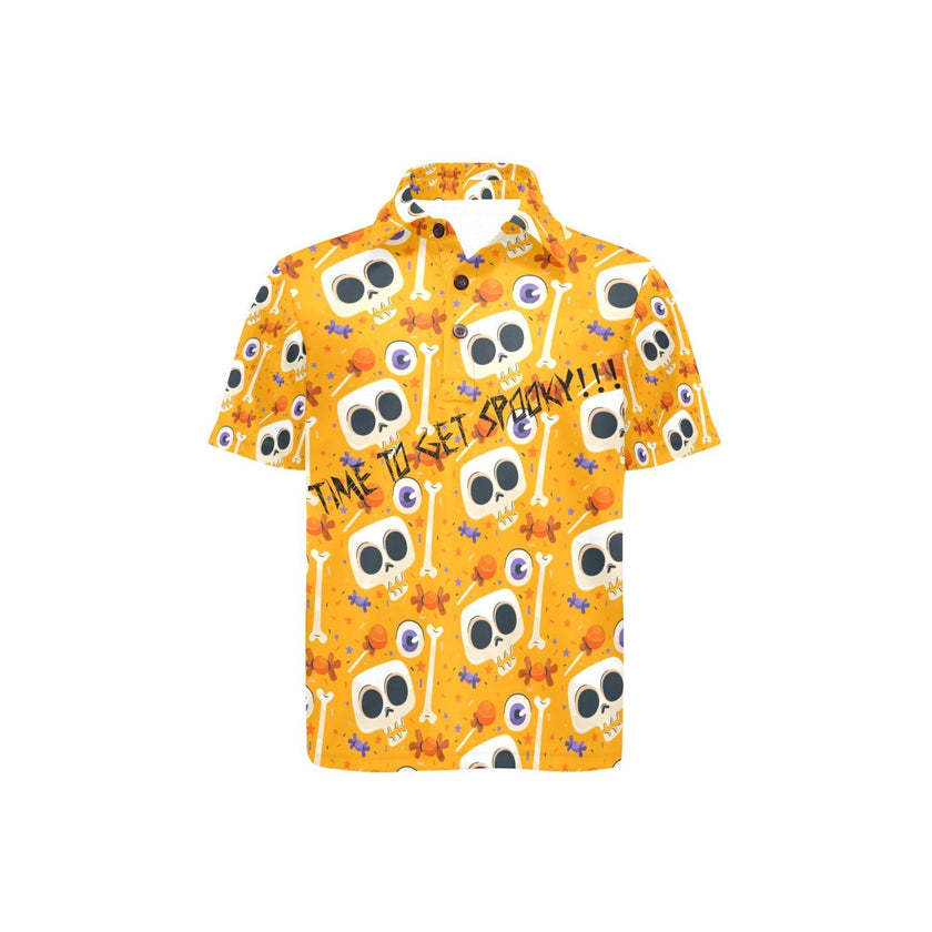 Big Girls' Polo Shirt Halloween skull candy - Limited time Finds