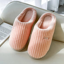 Solid Color Simple Cotton Slippers Winter Non - slip Home Warm Plush Slippers Household Indoor Couple Women's House Shoes - Limited time Finds