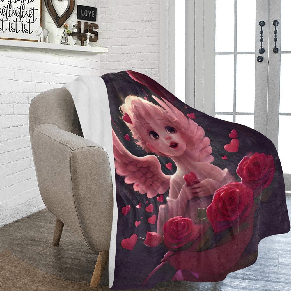 Ultra-Soft Micro Fleece Blanket 60" X 80" Cupid theme (Made In USA) - Limited time Finds