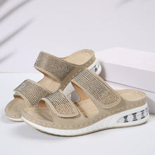 New Air Cushion Wedges Sandals Summer Casual Rhinestone Slides Roman Sandals For Women Non - slip Beach Shoes - Limited time Finds