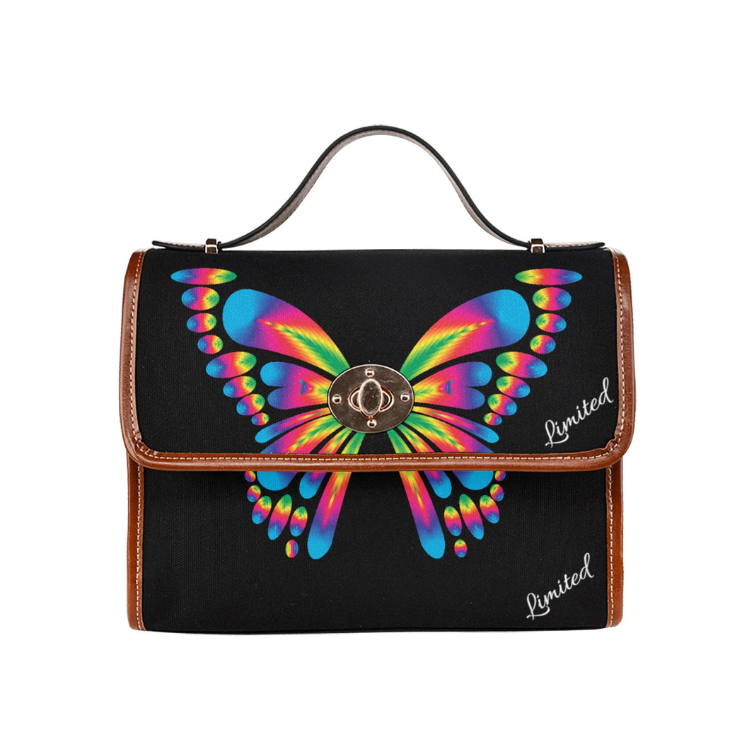 Waterproof Canvas Bag-Brown W/Butterfly - Limited time Finds